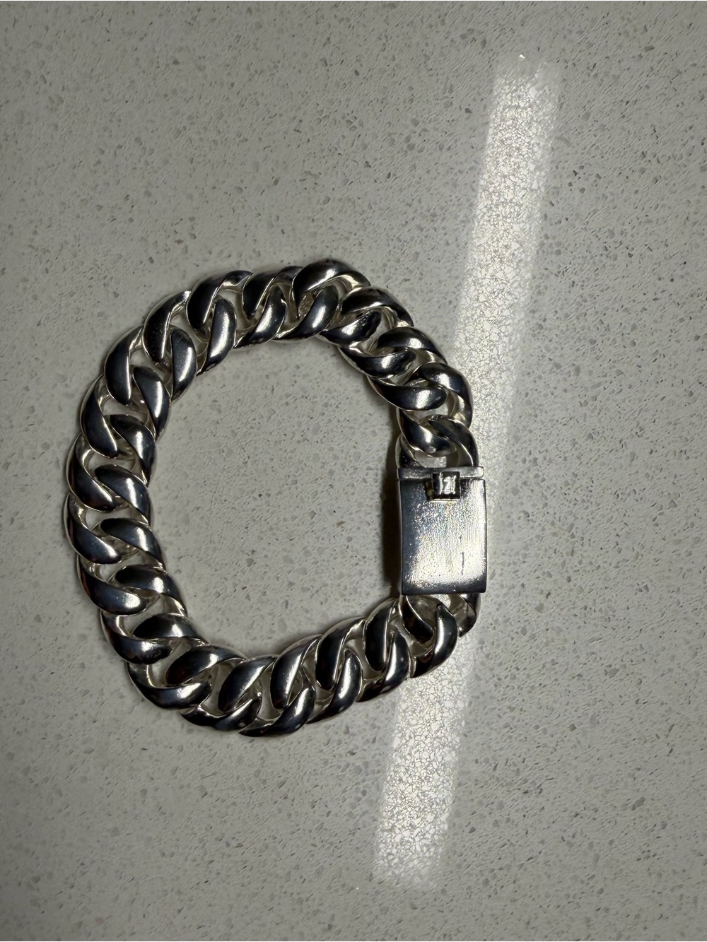 925 Sterling Silver Cuban Link Bracelet 8.75” 15mm Heavy Men’s Box Clasp